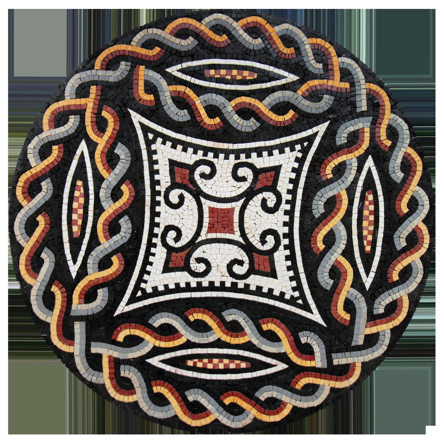 Symmetry in Design - Geometrical Pattern Round Mosaic Medallion Art Tile - Customization available