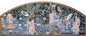Handmade Women Bathing Mosaic Mural: Floral Pond Marble Tile Art