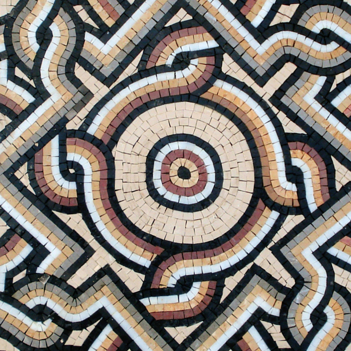 Handmade Colorful Marble Mosaic Tile Medallion (24")