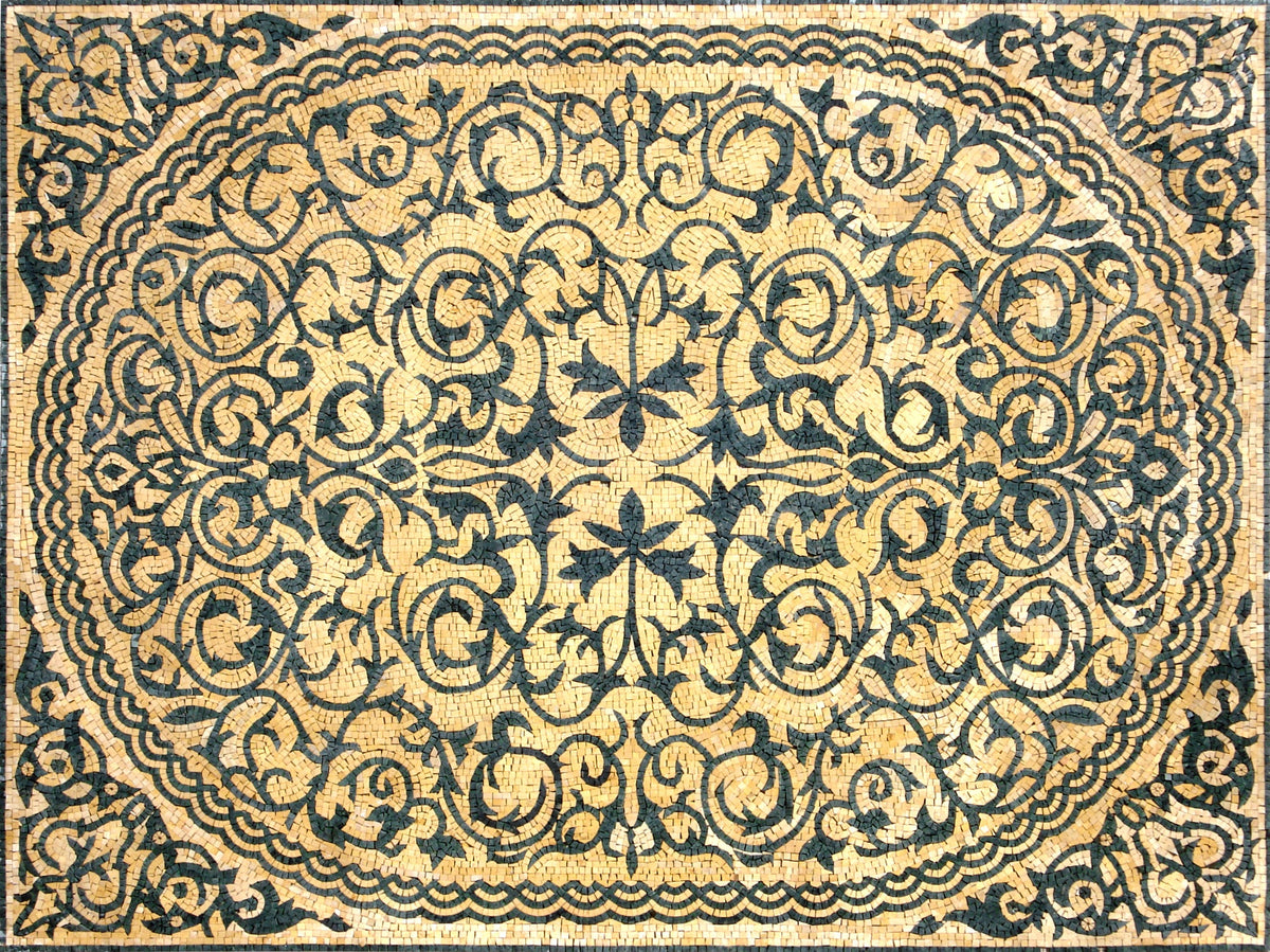 Marble Stone Rug: Handmade Natural Stone Mosaic Carpet