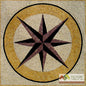 40" Compass Mosaic Tile: Nautical Rose Backsplash, Indoor/Outdoor Decor