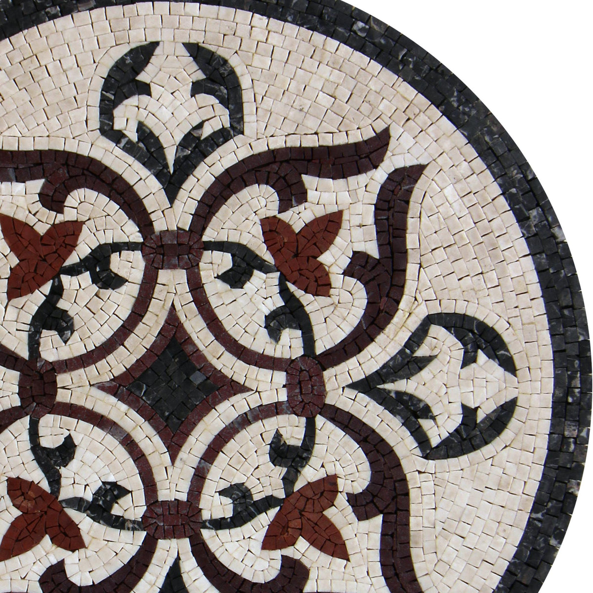 20" Round Mosaic Medallion – Custom Handmade Marble Tile Art, Elegant Home Decor, Customization available