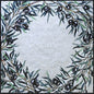 Custom Round Berry & Leaf Mosaic Wall Art – Handmade Marble Tile Medallion,Customization available