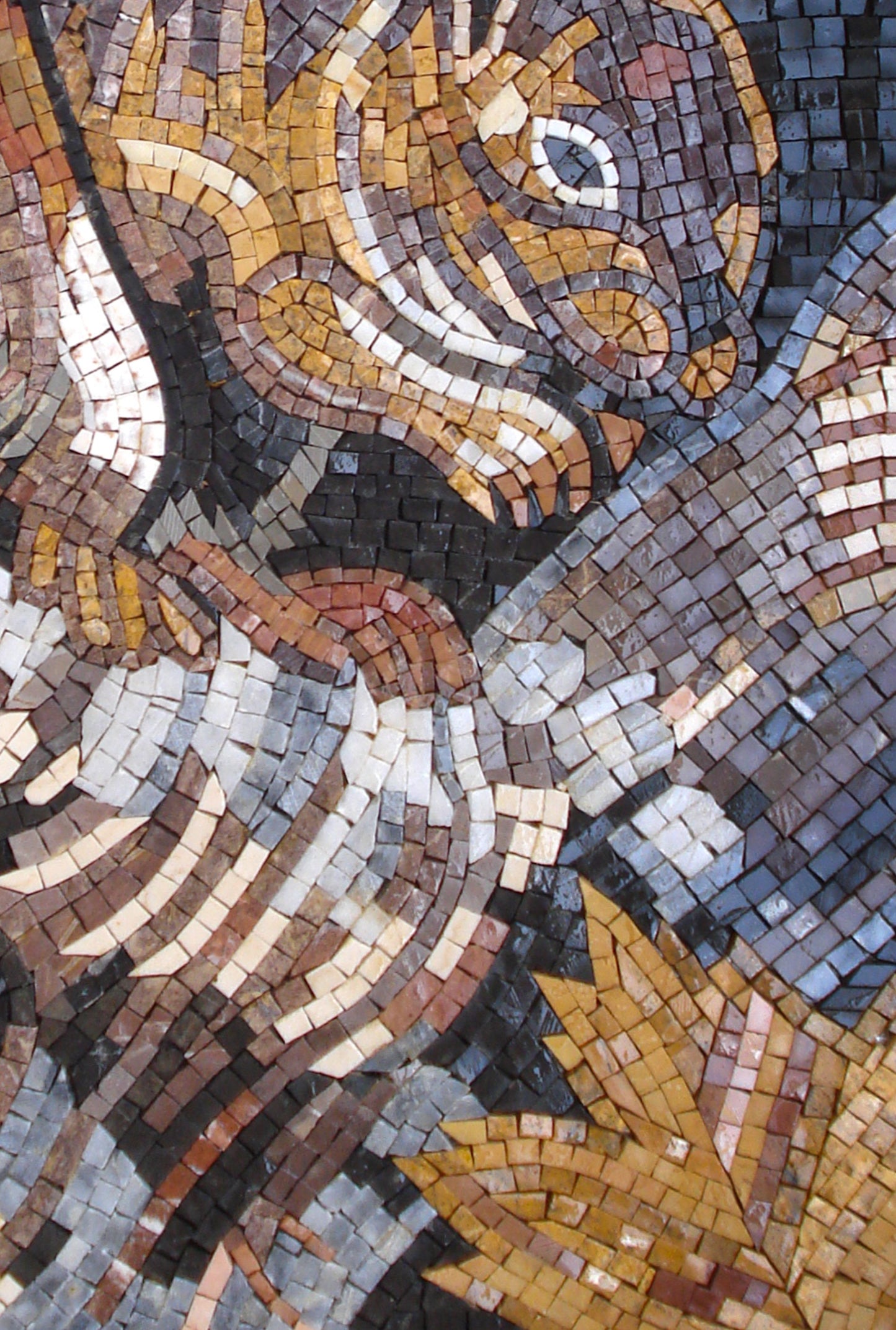 Handmade Squirrel Mosaic Tile Art: Marble Wall Decor (32" x 22")