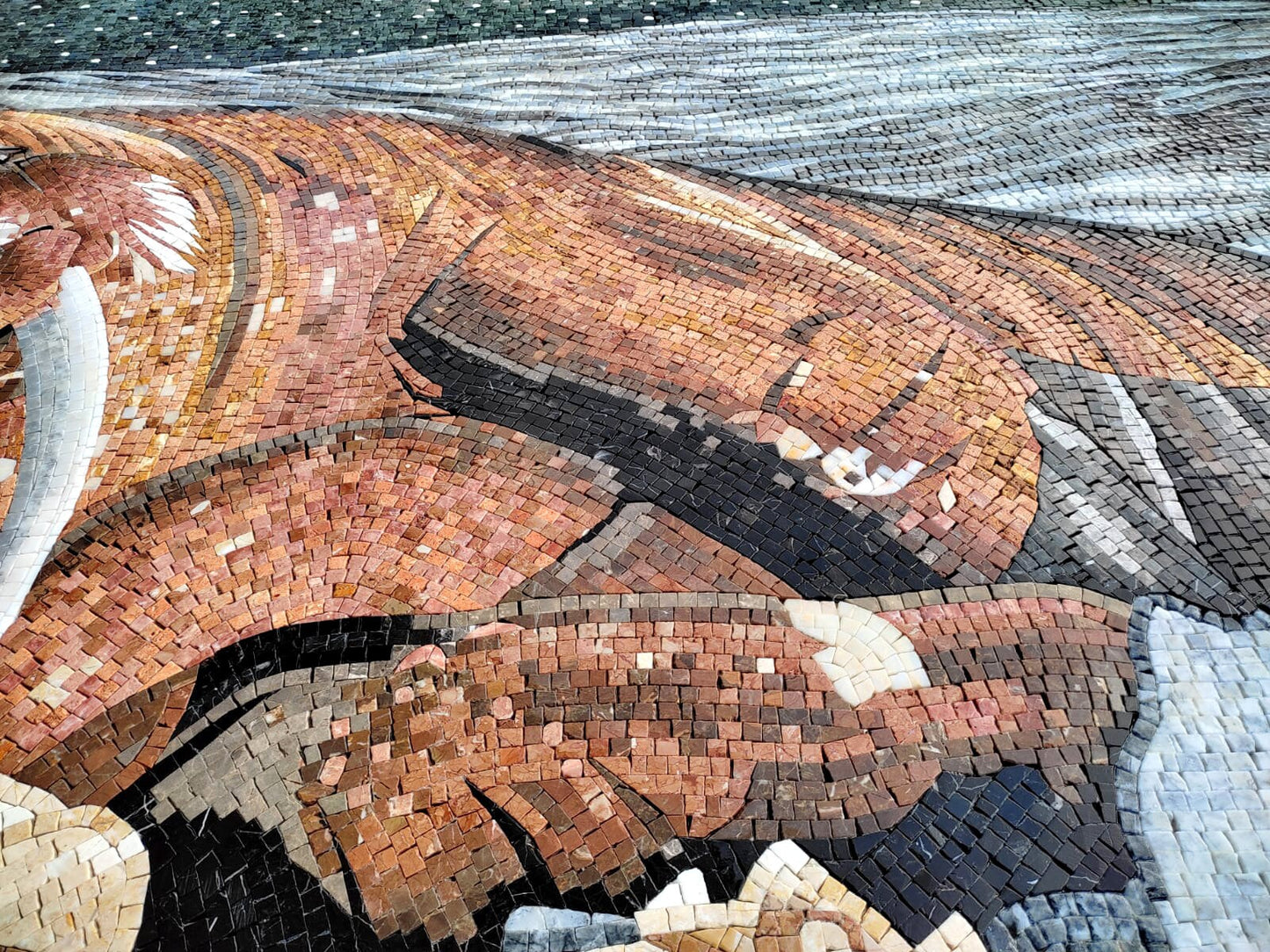 Handmade Walrus Mosaic Tile: Sea Animal Wall Art (84” x 80”)