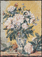 COLORFUL FLOWER VISE - Overflowing Handmade Marble Mosaic Wall Art. Natural Stone Artwork