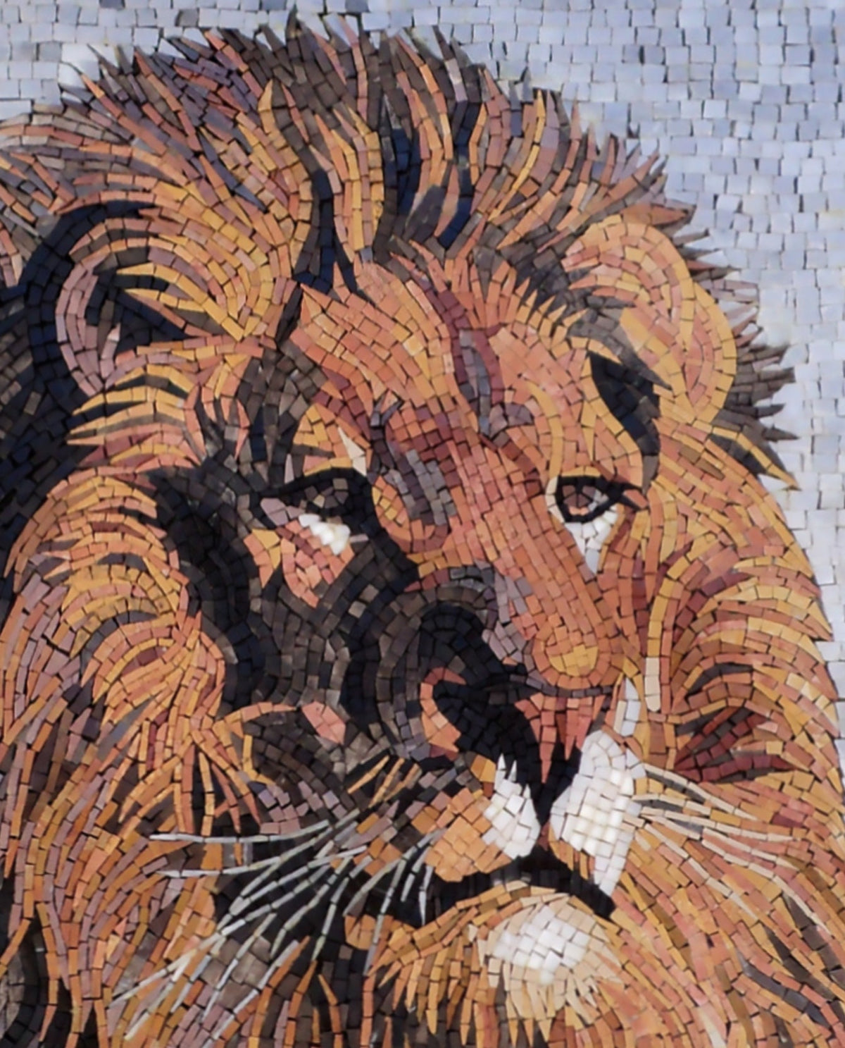 LION MOSAIC BACKSPLASH | Wild Jungle Animal Mosaic Tiles For House Warming | LionPride Artwork Tiles For Interior Room Walls