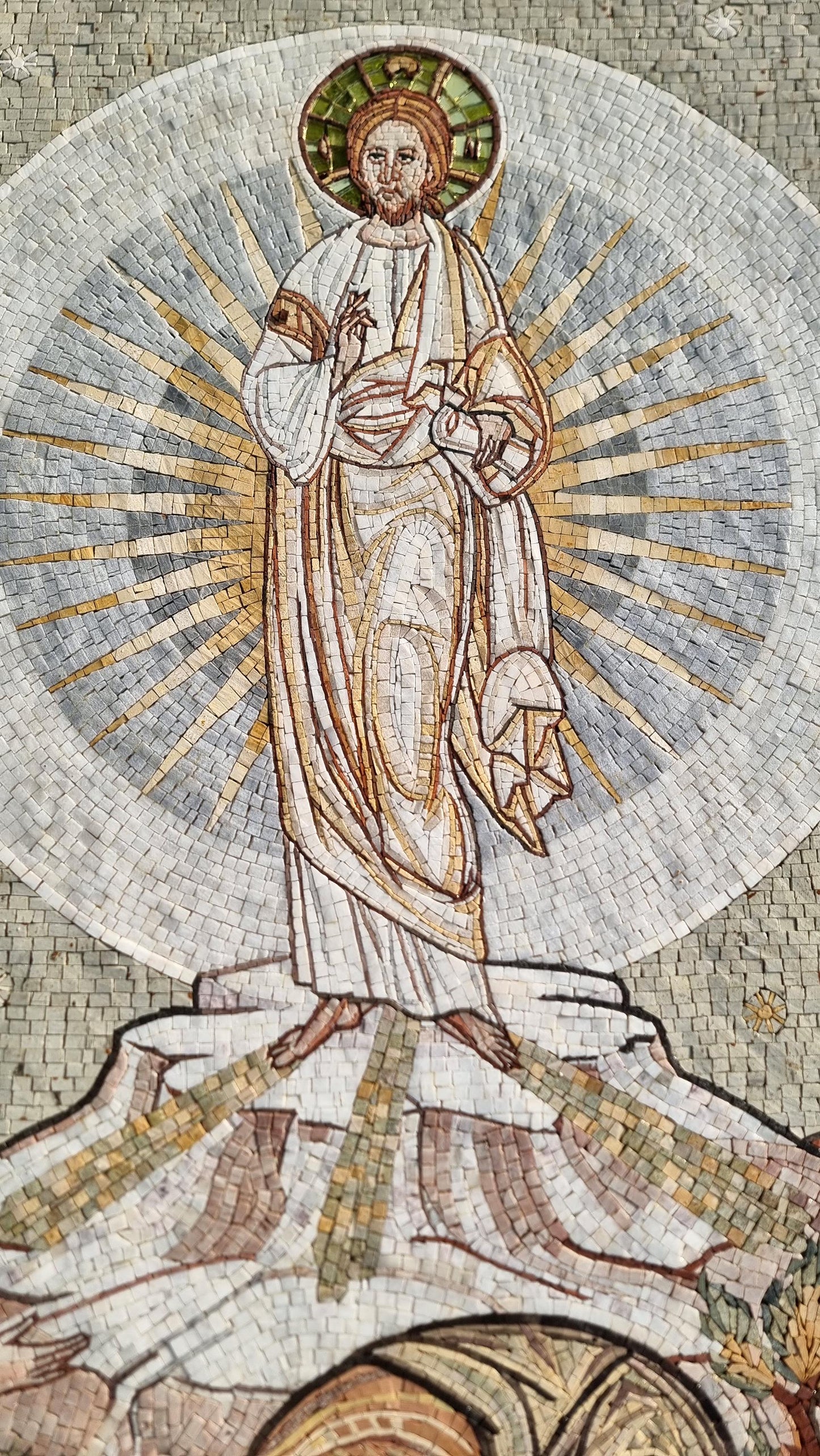 84"x56" Ancient People Worship Mosaic Wall Art –Historical Religious Scene, Classical Home Decor, Customization available