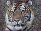 Handmade Handcrafted Tiger Portrait Marble Mosaic Wall Art