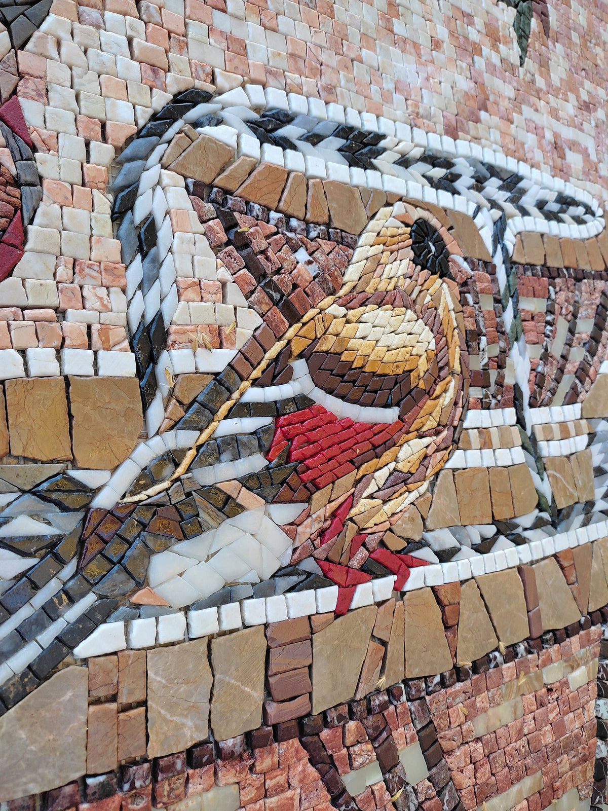 Handmade Bird Mosaic Backsplash: Marble & Stone Wall Art (40" x 30")
