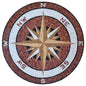 Handmade Backsplash Compass Rose Nautical Marble Mosaic Medallion Art Tiles.