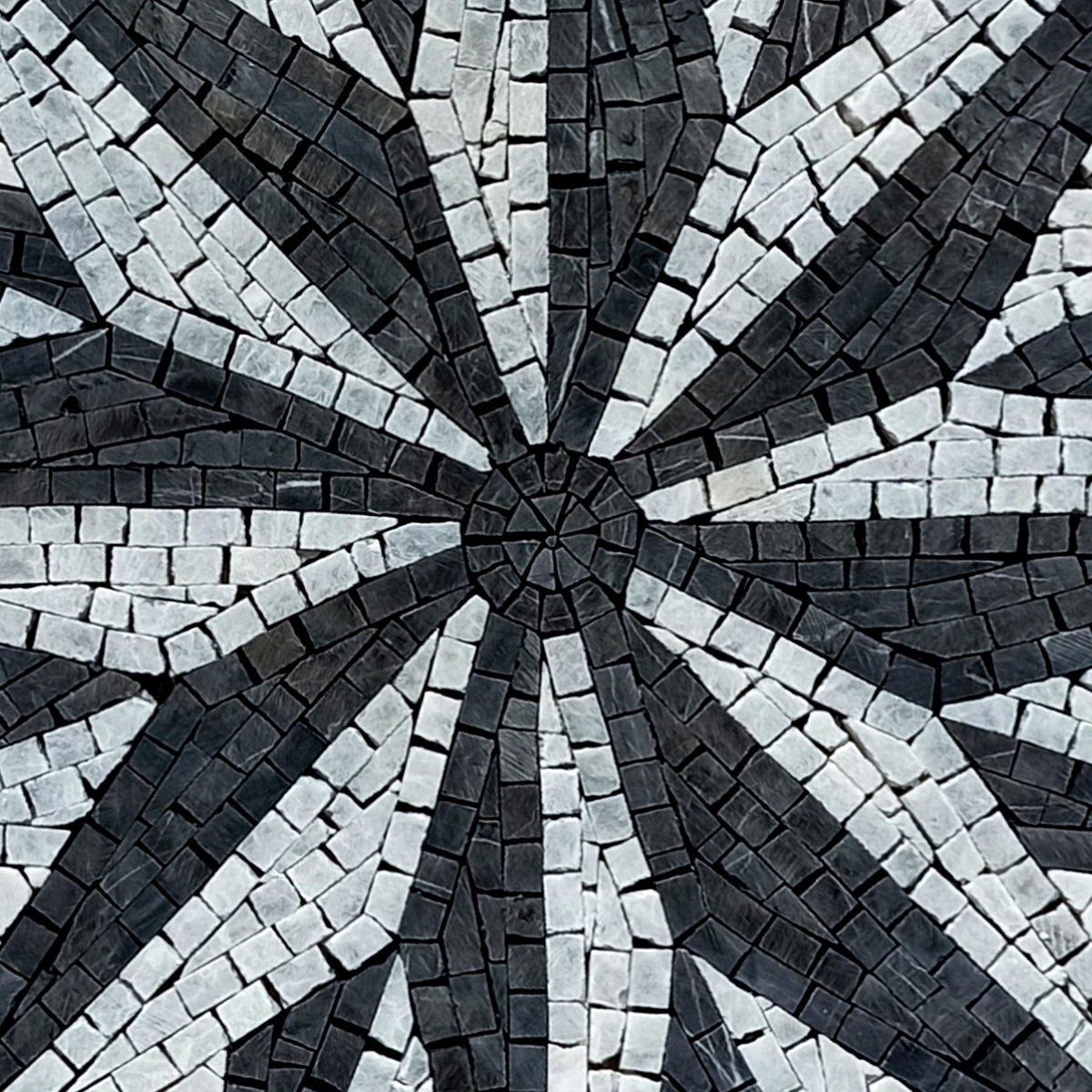 Handmade Compass Medallion - Nautical Elegance in 40" Marble Mosaic Art Tile for Bathroom, Shower - Customization available
