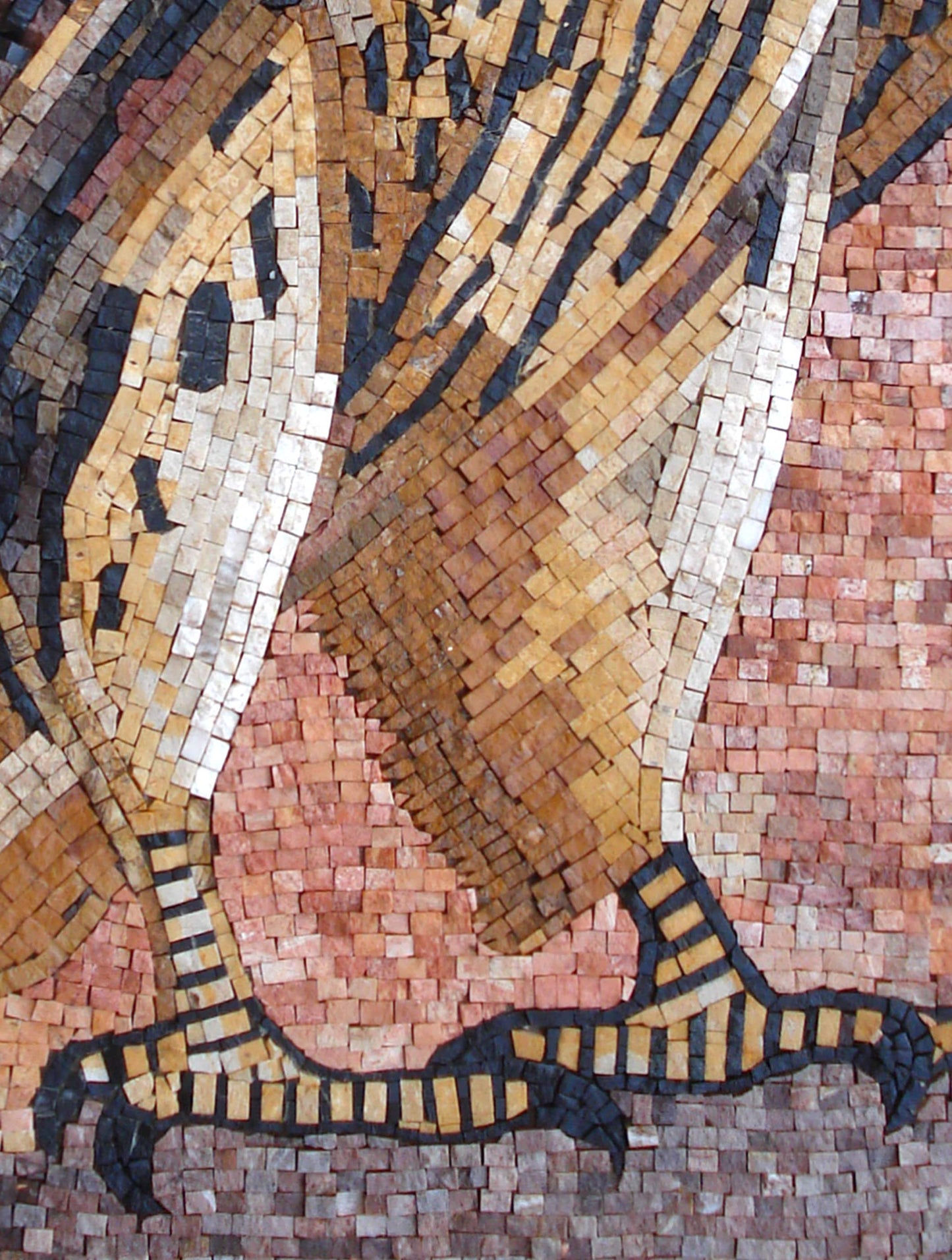 Falcon Mosaic Tile Art: Handmade Stone Bird Backsplash (40x30)