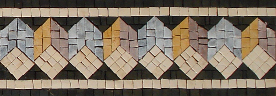 Block Mosaic Tiles: Square Pattern Border, 40"x6"