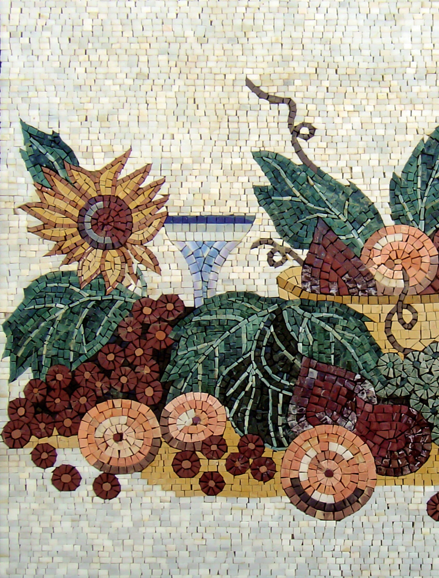 Handmade Marble Mosaic Tile Art: Kitchen Backsplash, Floral Still Life