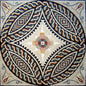 40" Floral Marble Mosaic Medallion: Handmade Floor Tile