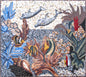 Handmade Dolphin Mosaic Mural: Sea Animal Stone Tile Art