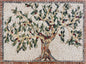 Olive Tree Backsplash Marble Mosaic Tiles. Customization. Handcrafted Roman Mosaics