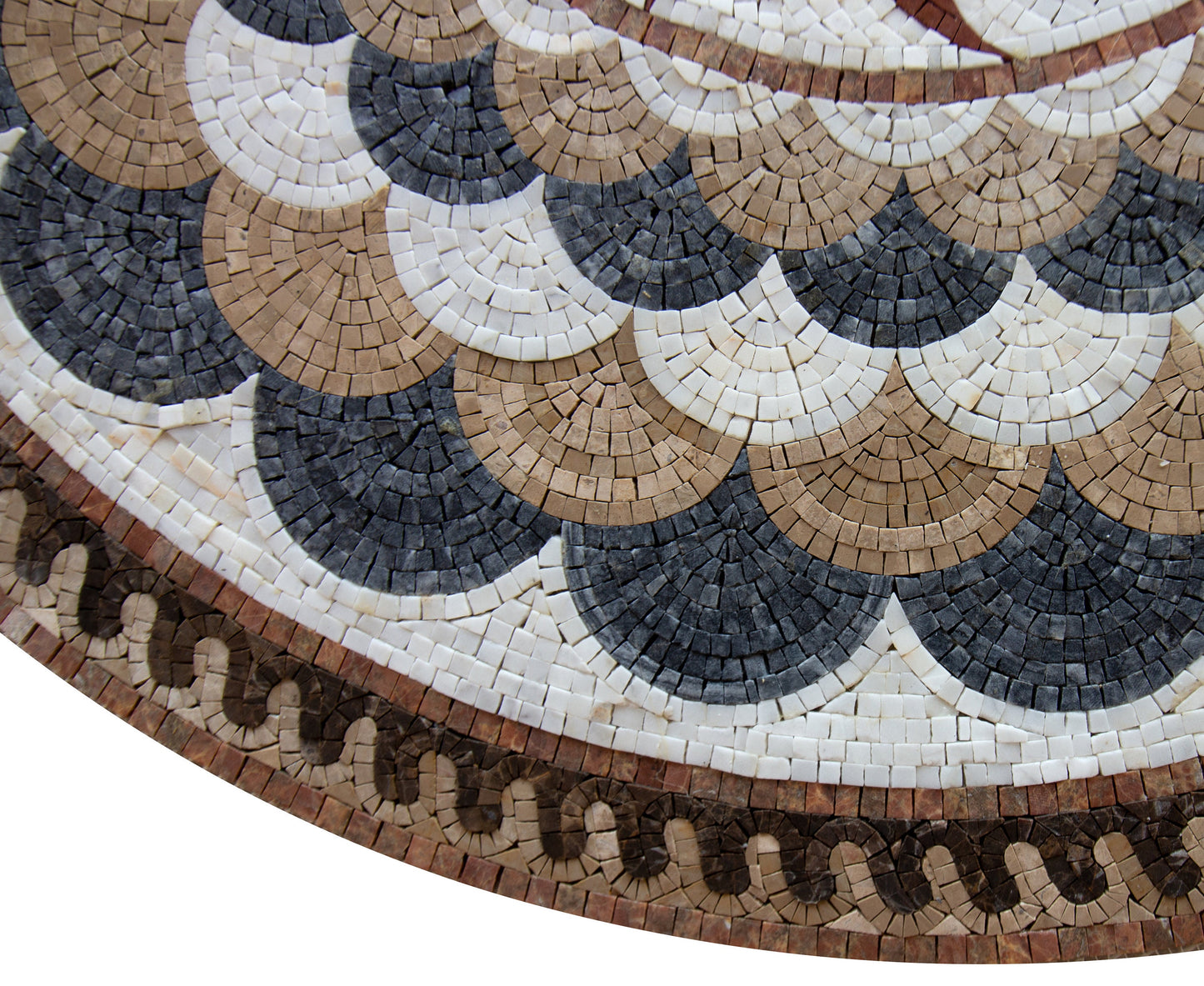 Harmony in Circles - Pattern Round Mosaic Medallion Art Tile - Customization available