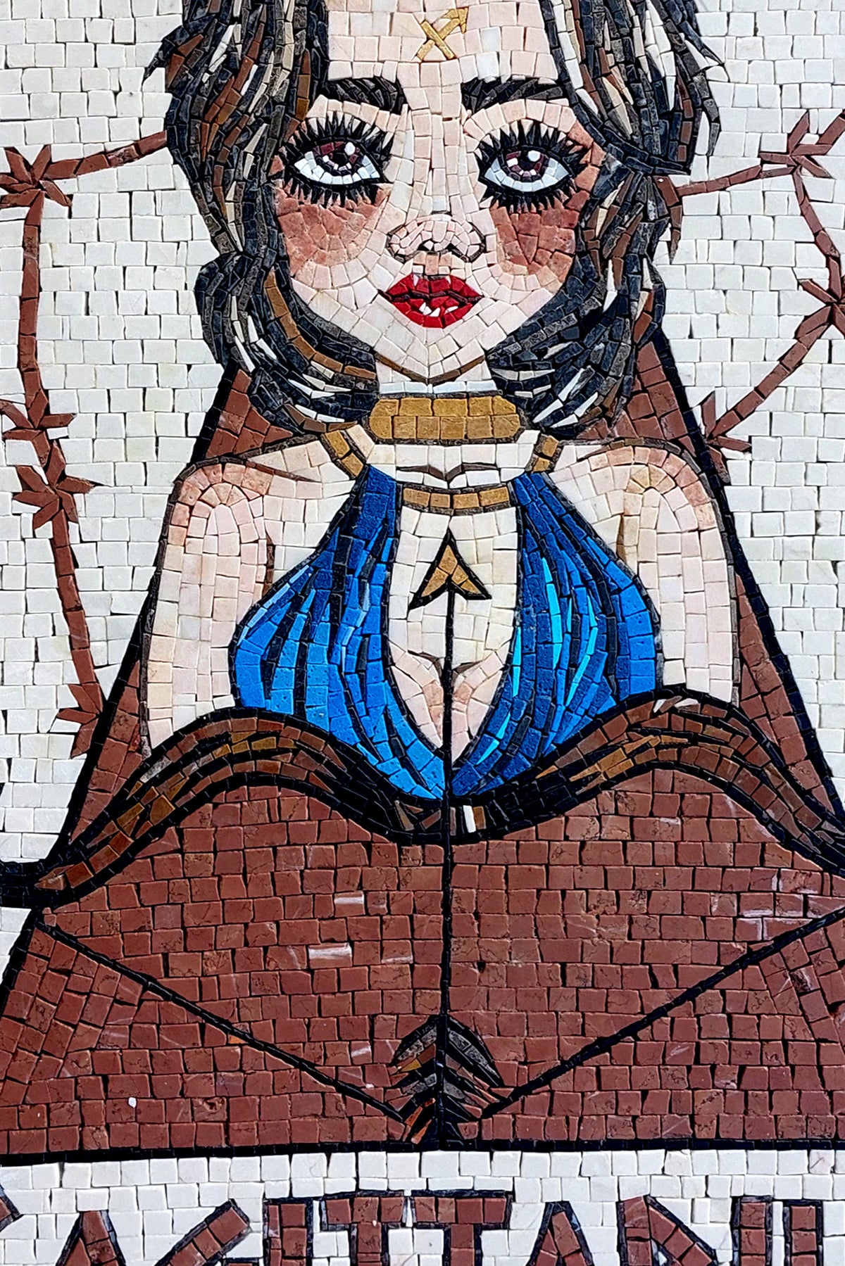Handmade Sagittarius Mosaic Tile Art: Zodiac Girl Wall Decor