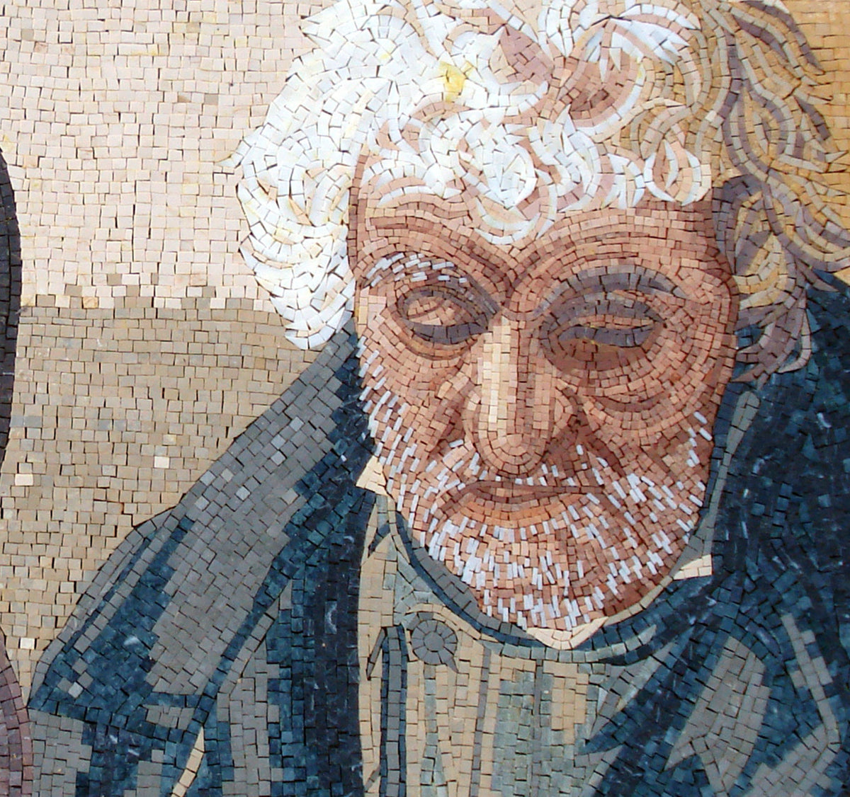 Handmade Marble Mosaic Tile Art: Endless Love Couple Portrait