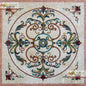 40" Medallion Mosaic Tile: Geometric Floral Marble Floor Art