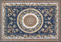 Floral Marble Mosaic Rug: Handmade Geometric Tile Art (80”x 56")