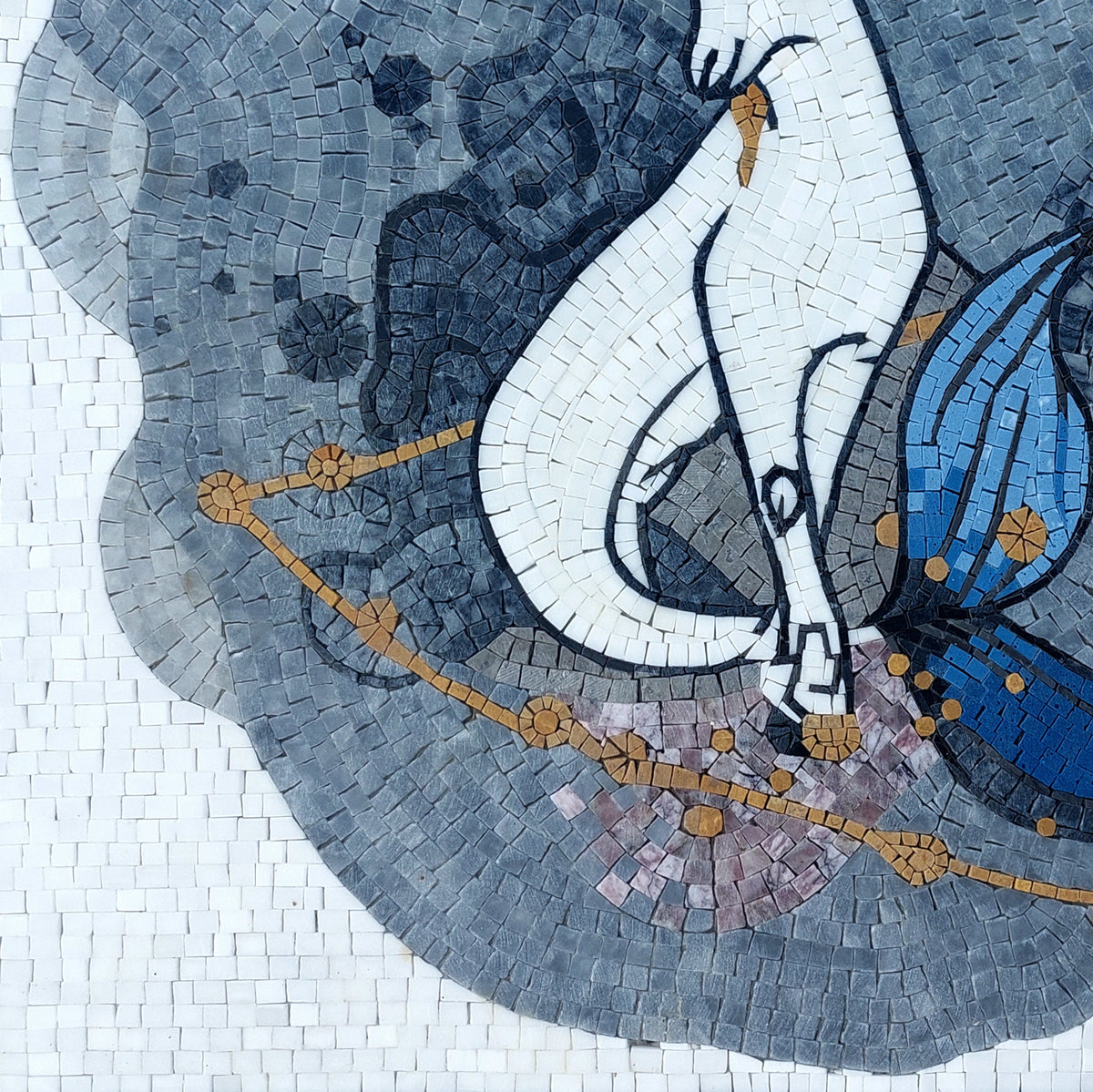 Handmade Capricorn Zodiac Mosaic Tile Art: Home Wall Decor