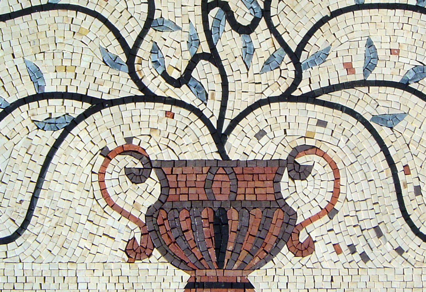 Handmade Marble Mosaic Flower Vase: Kitchen Wall Art Decor