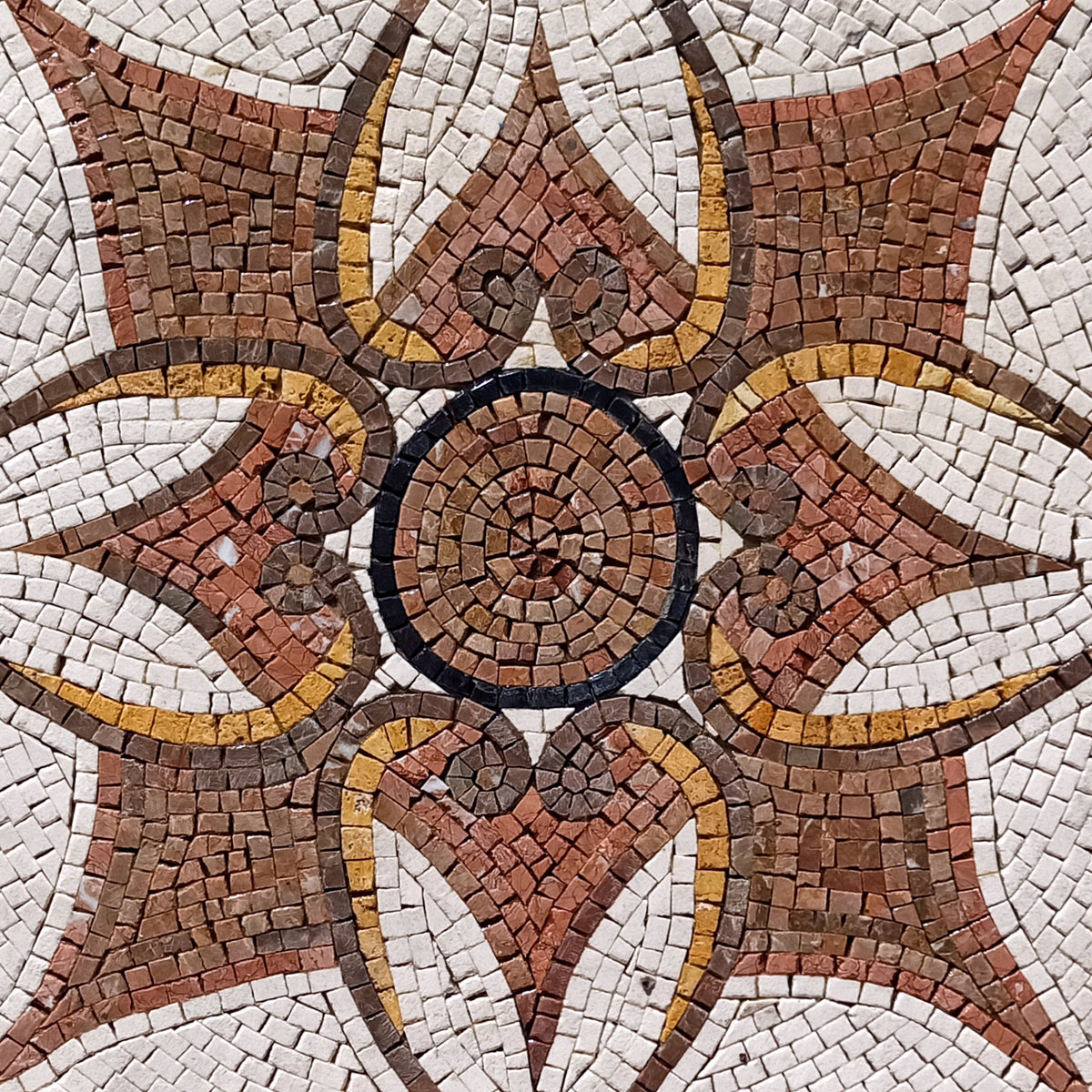 Handmade Dusky Rose Marble Mosaic Medallion Art - 25"