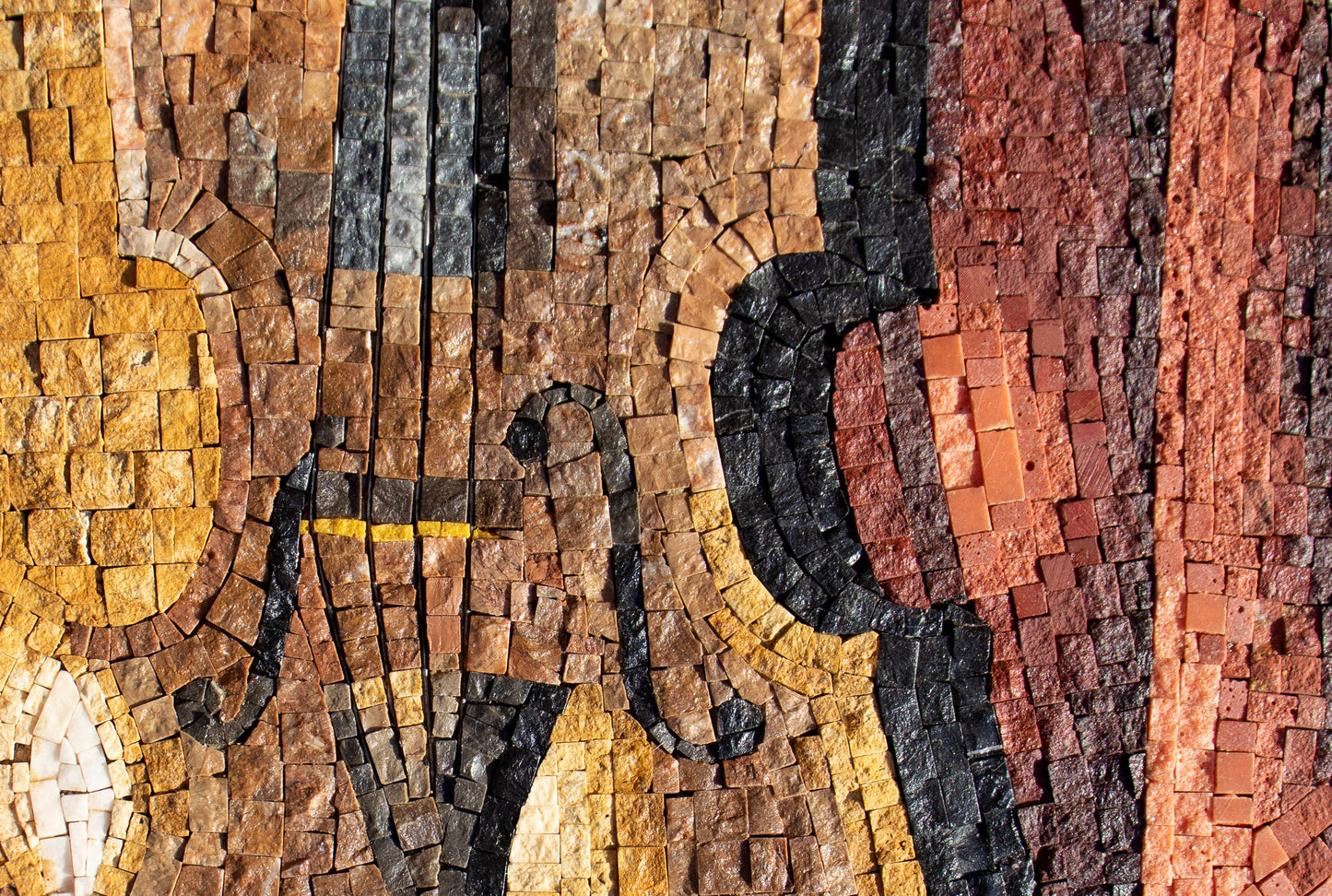 Handmade Violin Mosaic Tile Art: Candlelight Rose Medallion