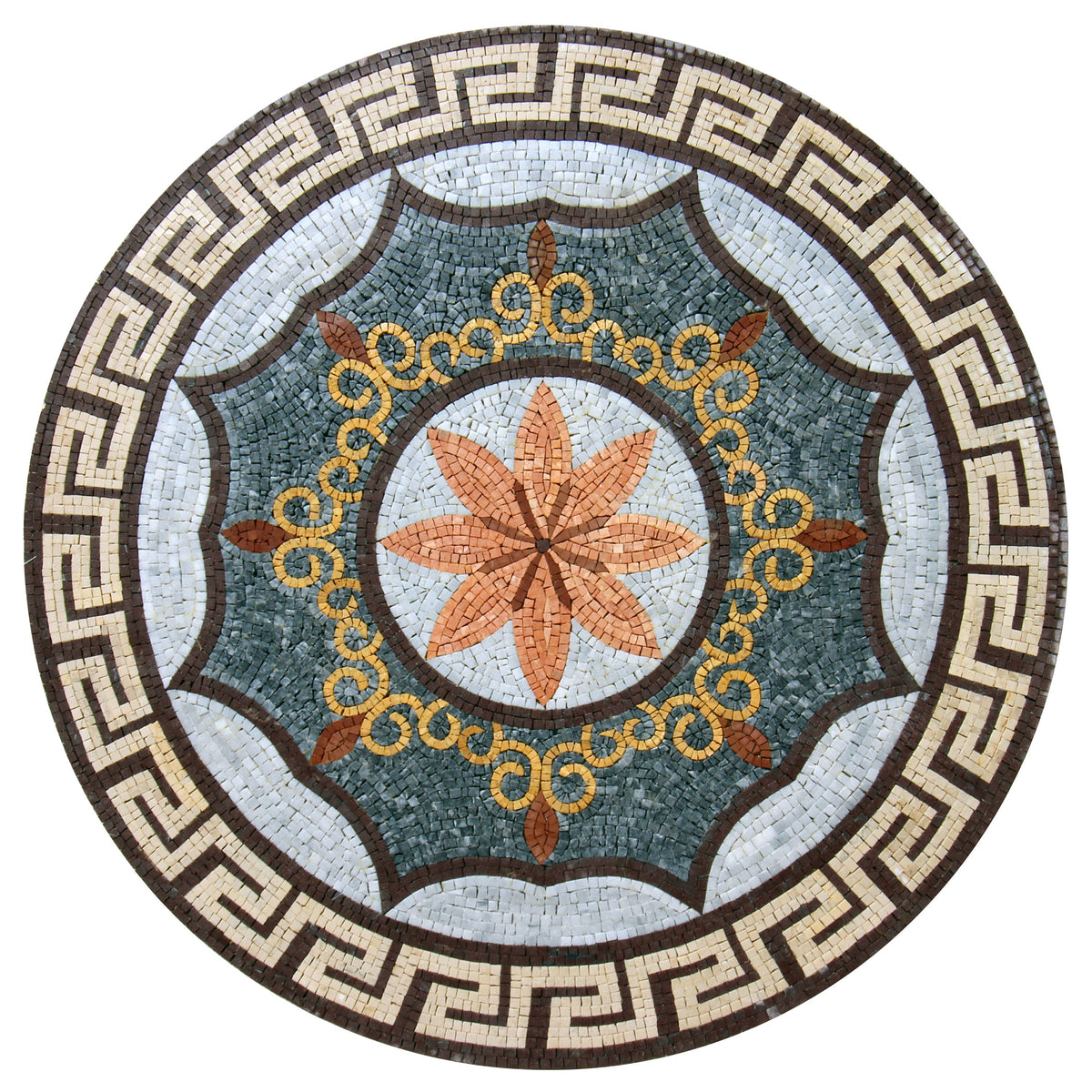 Vibrant Fusion - Eclectic and Multicolored Mixed Pattern Mosaic Medallion