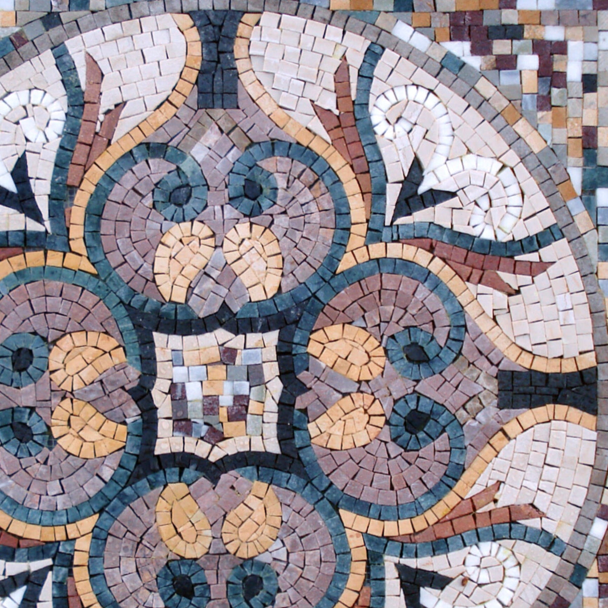24” GEOMETRICAL MOSAIC TILES | Square Shape Abstract Pattern Murals For Living Room Floor | Tiles For Interior And Outdoor Entry And Walls
