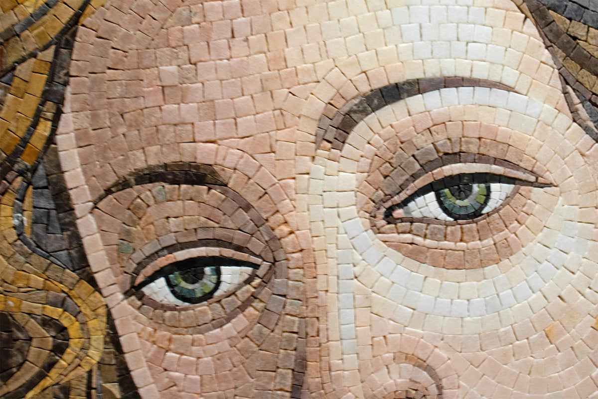34"x26" Botticelli Venus Mosaic Art –  Renaissance Masterpiece, Framed Wall Decor, Customization available