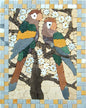 Handmade Parrot Mosaic Tile Art: Marble Wall Mural (16x12)