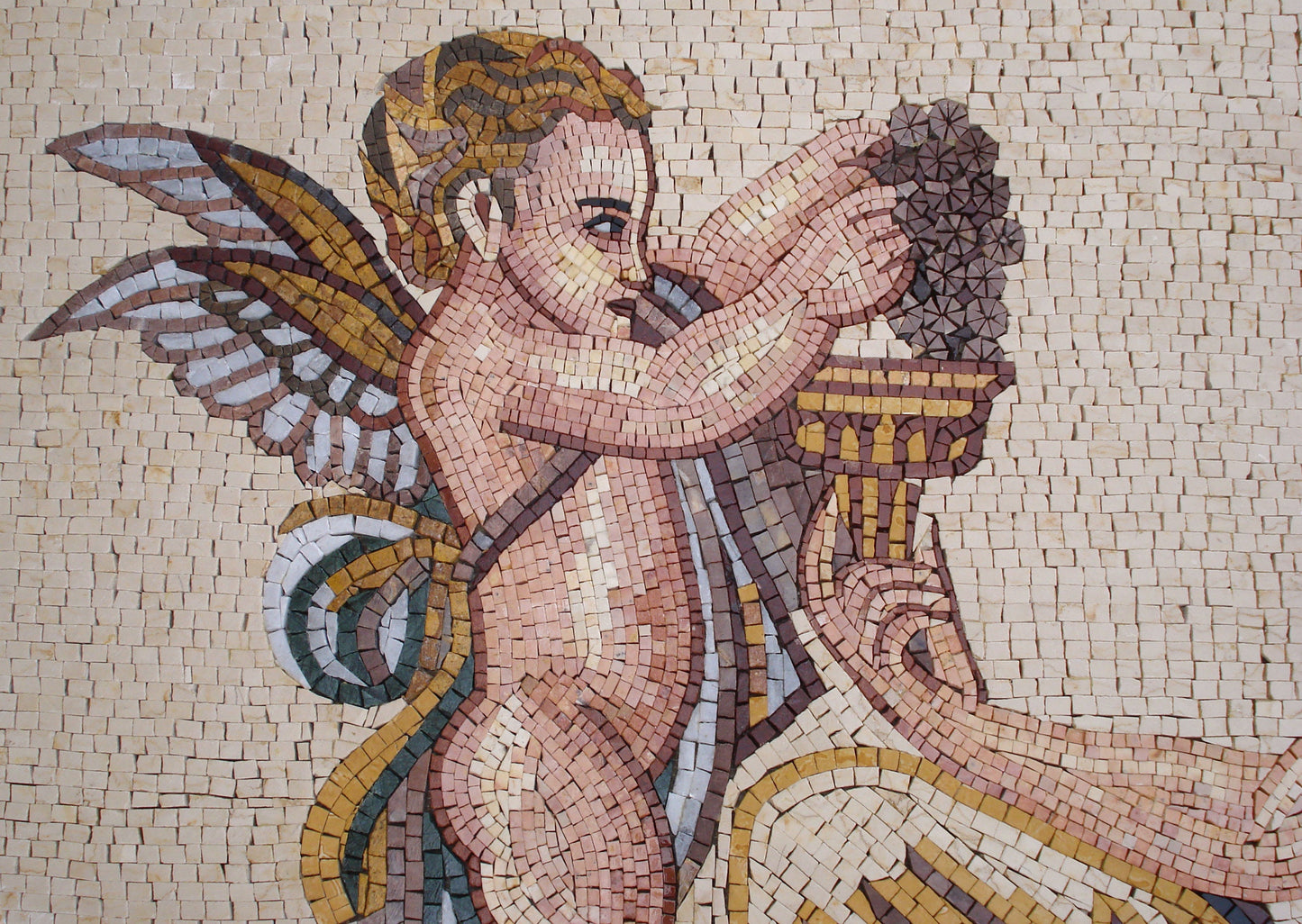PT002 Cherub And Goddess Handmade Mosaic Mural