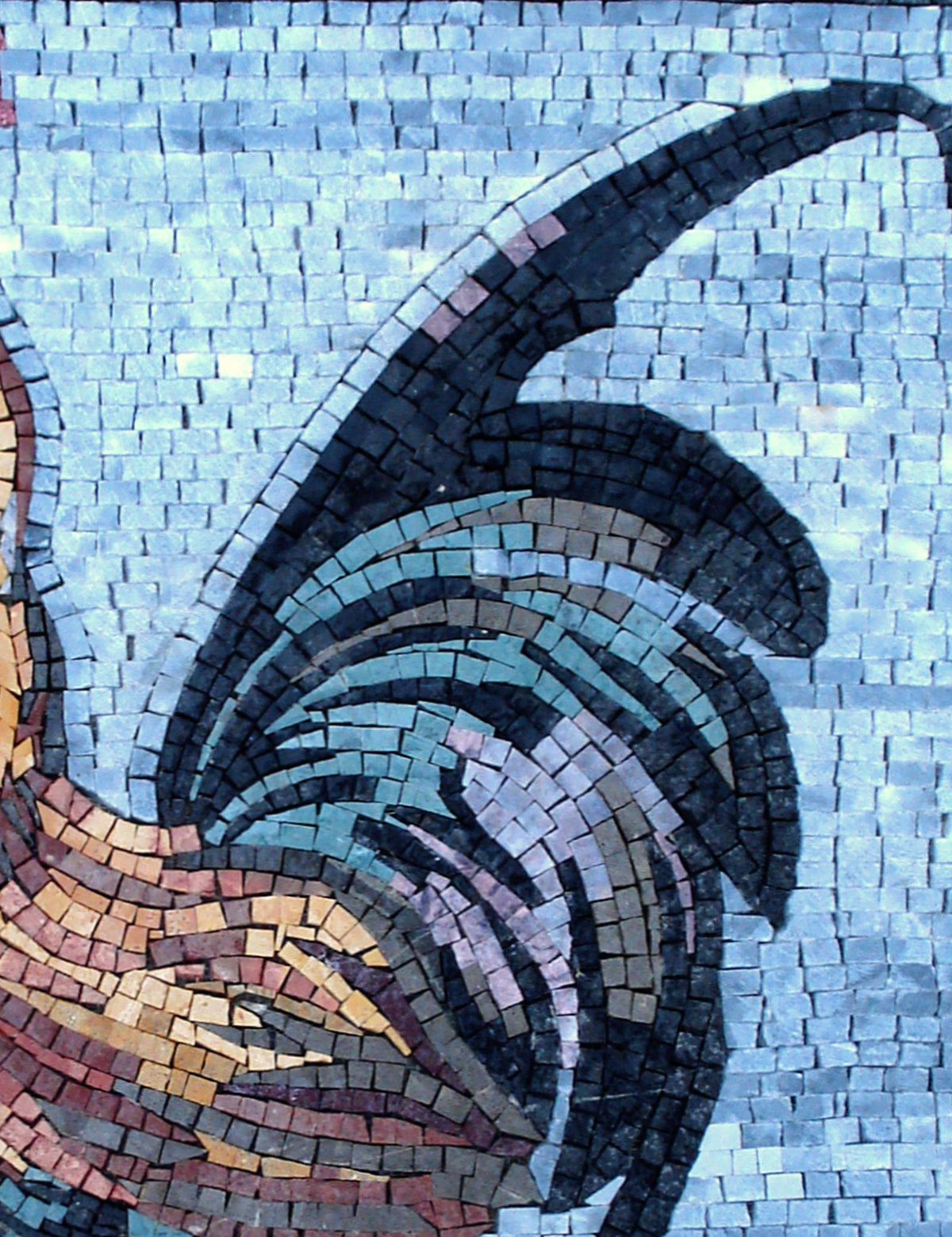 Handmade Rooster Mosaic Tile Art: Farmhouse Kitchen Backsplash (26x20)