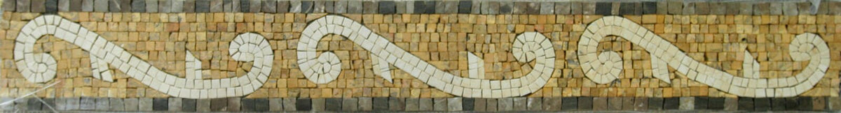 Mosaic Border Tile: 4" Geometric Marble Art