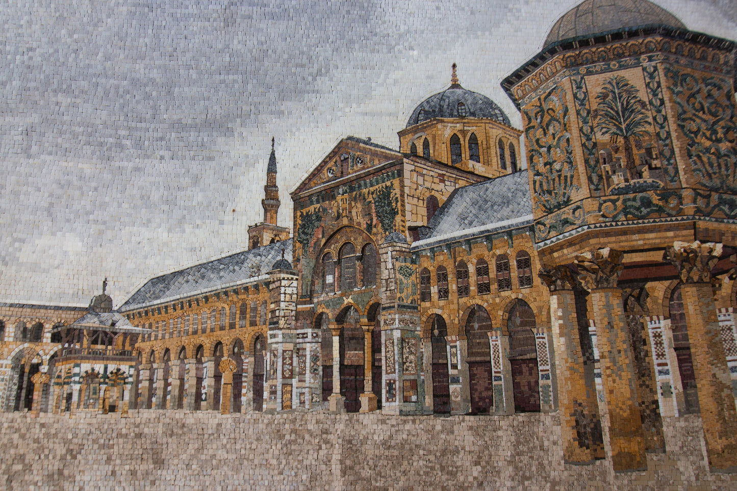 Handmade Umayyad Mosque Mosaic: Damascus Syria Marble Wall Art