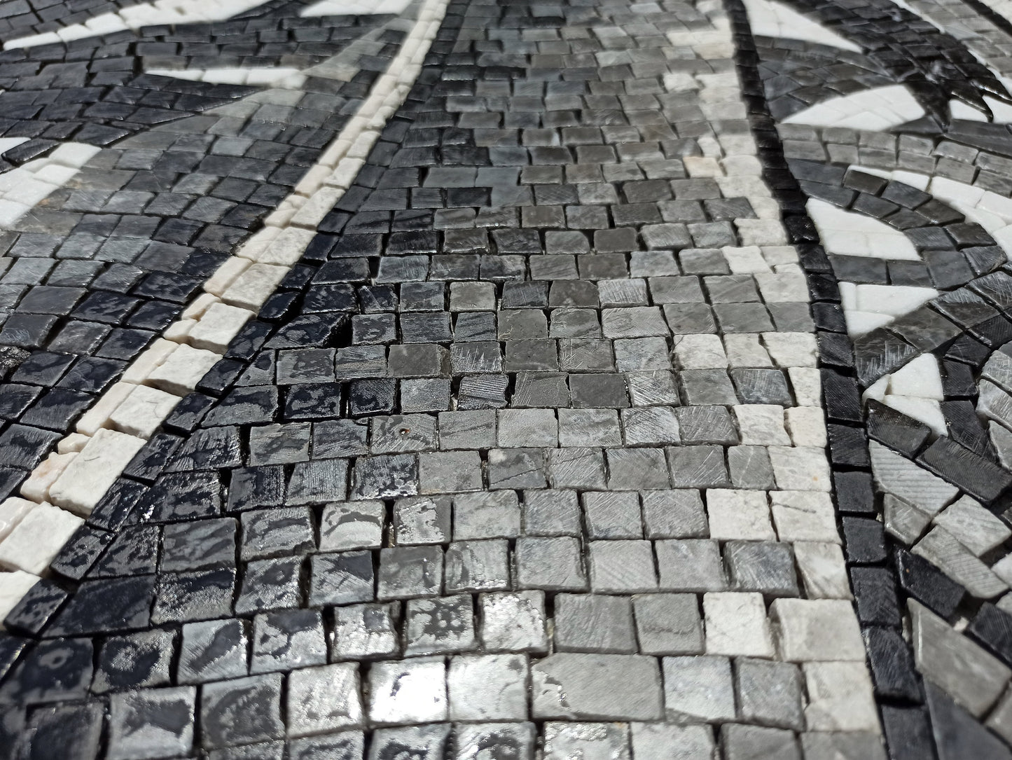 Handmade Marble Mosaic Backsplash: Tropical Palm & Banana Tree Wall Art