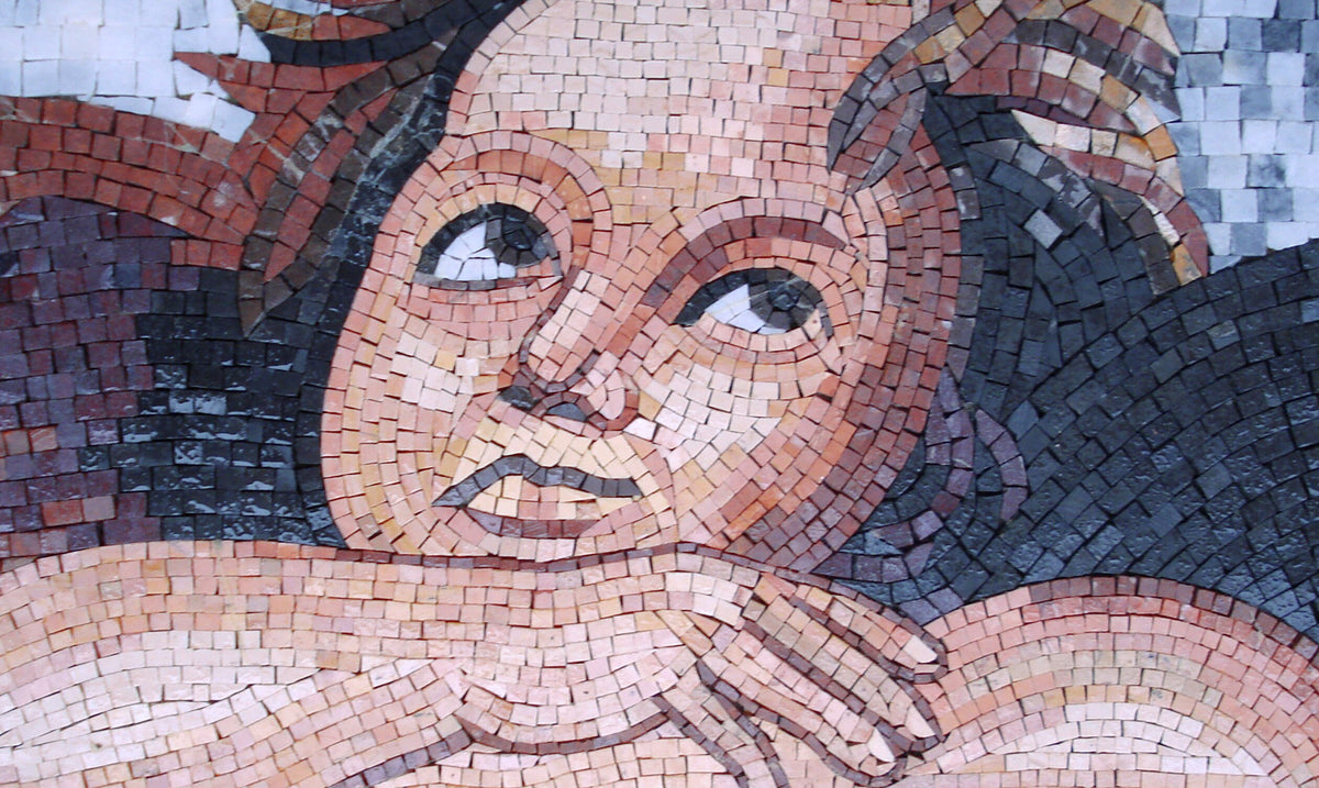 RE002 Raphael Sistine Madonna Two Cherubs Mosaic Art