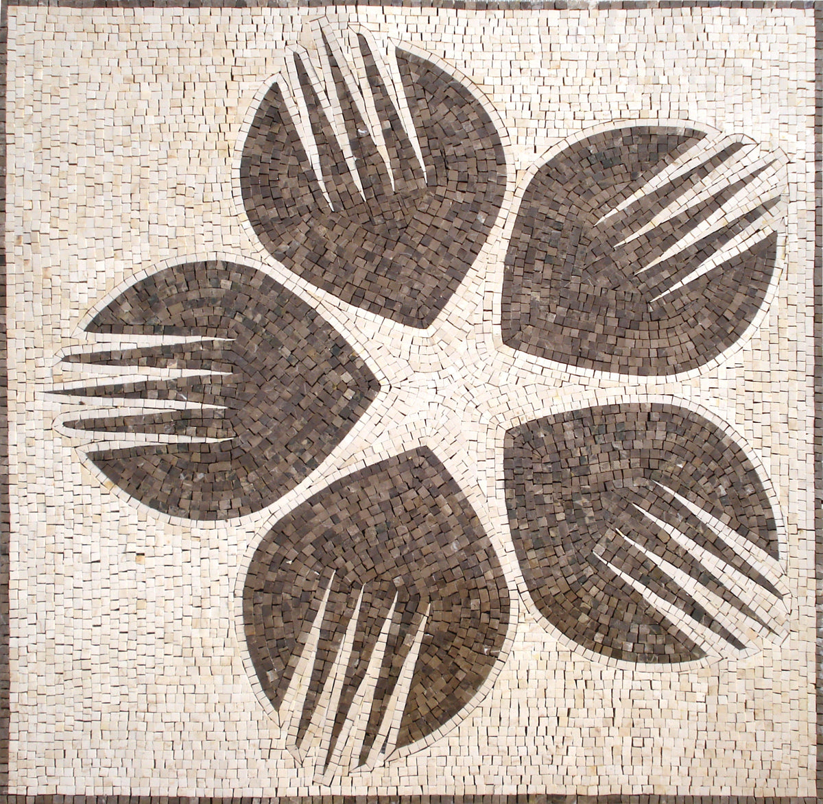 Handmade Marble Mosaic Tile: Geometric Floral Backsplash (32")