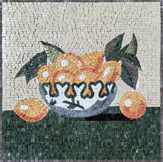 FRUIT BOWL ART - Kitchen Backsplash Mosaic Wall Art - Nature Backsplash Tile Wall Art - Handmade Living Room Office Wall Décor
