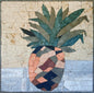 Handmade Pineapple Mosaic Wall Art: Stone Kitchen Decor (16x16)