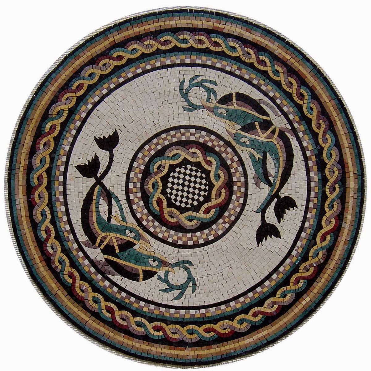 60" Handmade Decorative Medallion wall floor Marble Mosaic Art Stone Tile Décor - Customization available