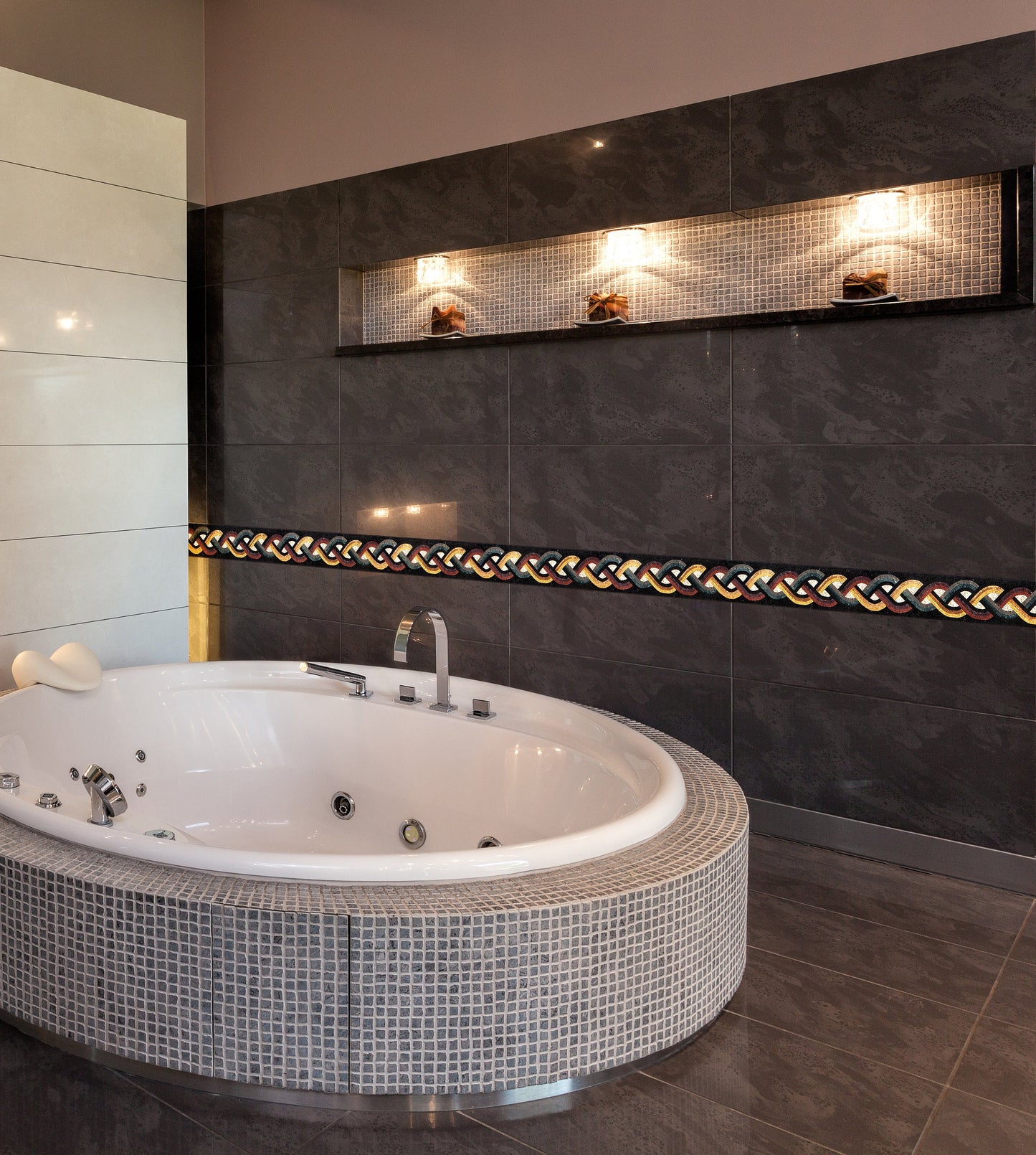 Colorful Marble String Mosaic Border - 8" x 40" Wall Tiles
