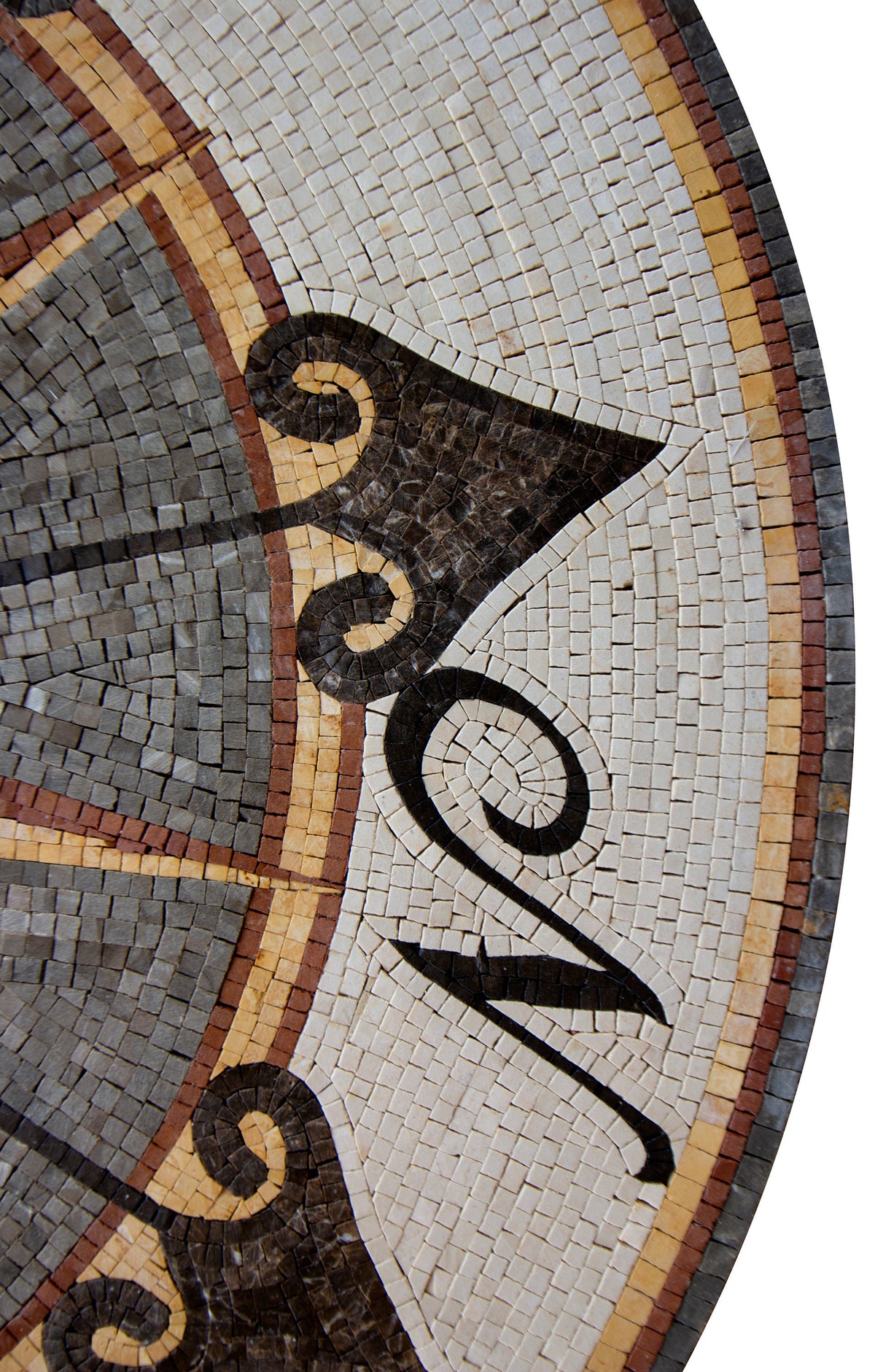Seafarer's Dream - Mosaic Medallion Compass Rose Nautical Marble Flooring Tiles - Customization available