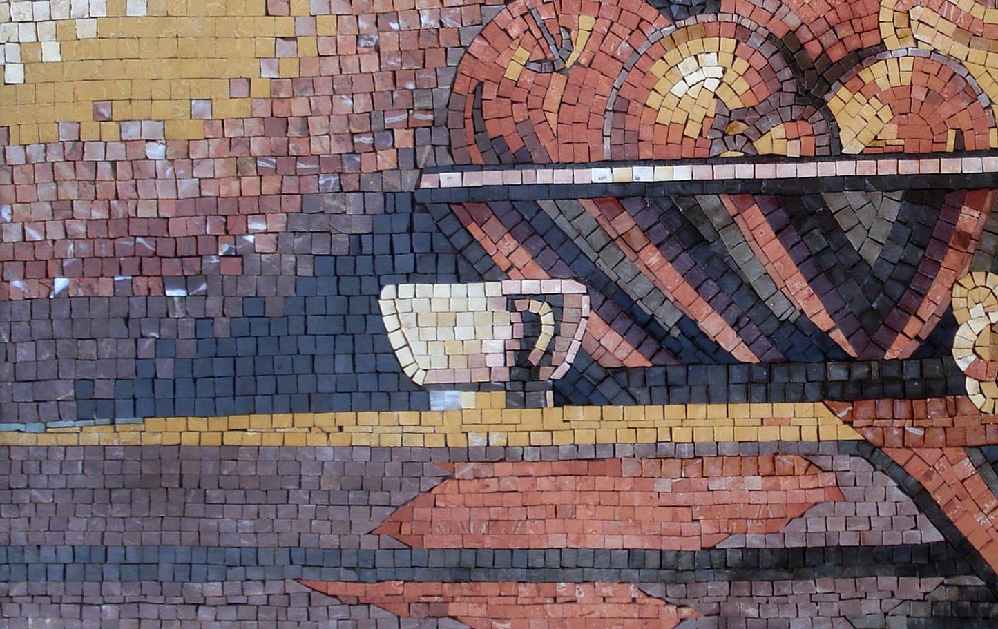 Handmade Kitchen Mosaic Tile Mural: Still Life Fruit Art (32” x 20")