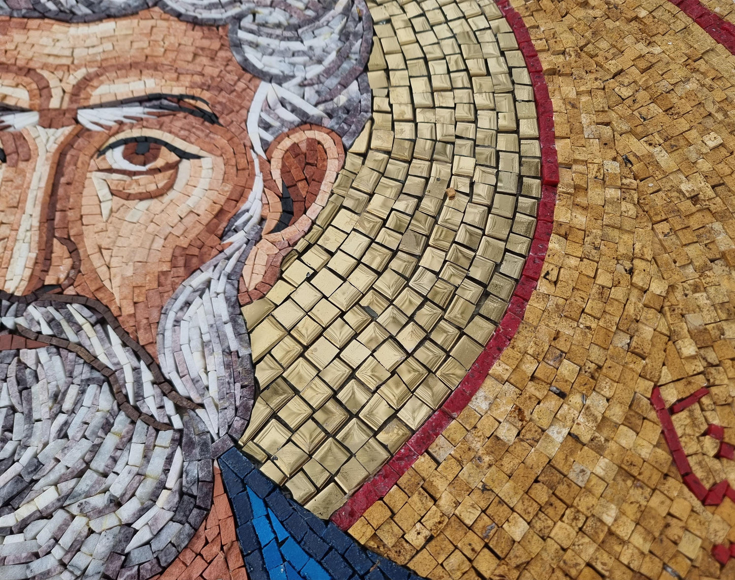 Custom Jesus Christ Round Mosaic Wall Art - Religious Home Decor, Customization available