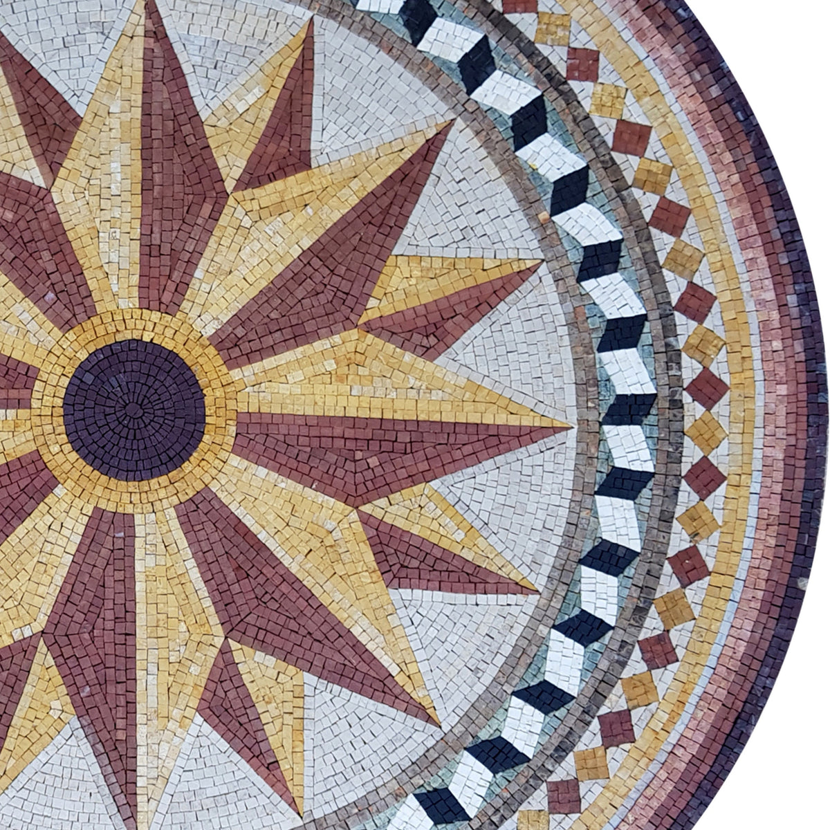 Elegant Craftsmanship - 40-Inch Handmade Pattern Mosaic Medallion - Natural Marble Tile Décor - Customization available